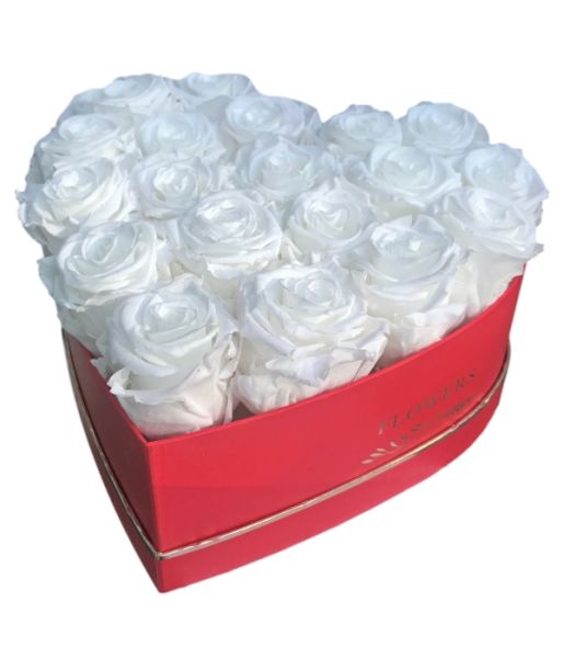 Large Round Box with Peach Rose Arrangement- La Fleur De Luxe
