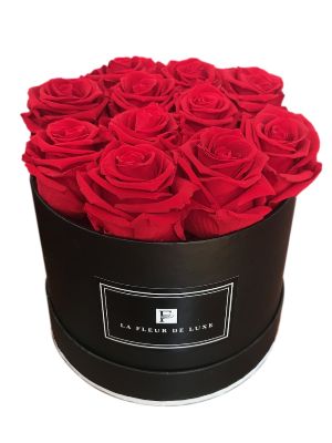 Red Rose Flowers That Last a Year in a Small Round Gift Box