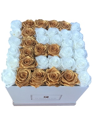 E Initial Letter Roses in a Box