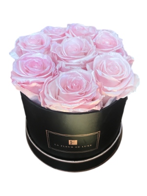 Pearl Touch Lasting Roses in a Small Round Box