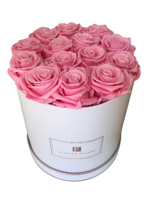 Roses That Last a Year in a Medium White Round Box