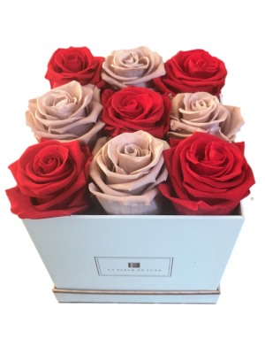 Checkered Luxury Roses in a Small Square Box