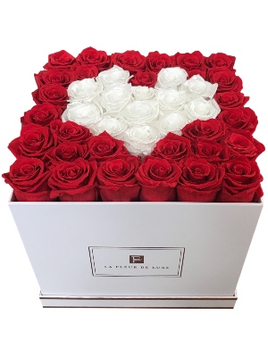 Heart-Shaped Long Lasting Rose Arrangement in a Box